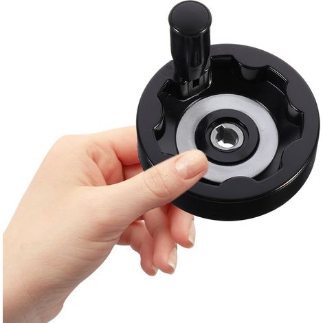 1pc Volant à Vagues Pliable en Bakélite Noire pour Fraiseuse et Tour, Manivelle à Volant Simple D'utilisation et Facile à Installer pour Travail Industriel (1/5)