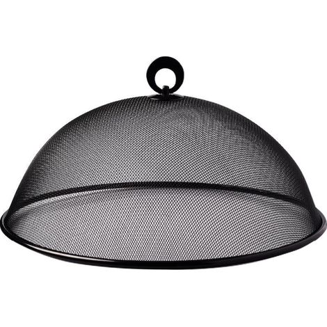 Couvercle Alimentaire en Maille Fine, Rotatable à 180 Degrés, Grille de Protection Noire Ronde avec Poignée pour Cuisine et Salle à Manger (1/5)