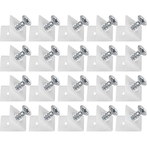 20 Pièces Cales en Plastique pour Meuble Tiroir, Équerre De Fixation, Connecteur Arrière Stabilisateurs, Fond de Tiroir Connecteur avec Vis, pour Réparer Affaissement Étagère Meuble