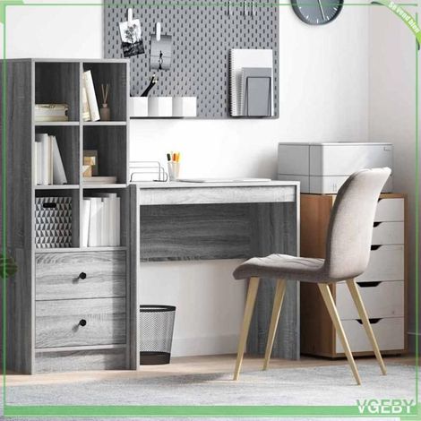 Bureau - ABI - Gris sonoma - 80 x 40 x 76 cm - Design moderne et élégant (1/5)
