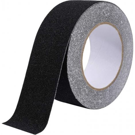 1pc Bande Antidérapante Adhésive pour Escaliers, Friction, Abrasif pour Les Sécurité, Escabeau, Intérieur, Extérieur 5cm x 10m, Noir (1/5)
