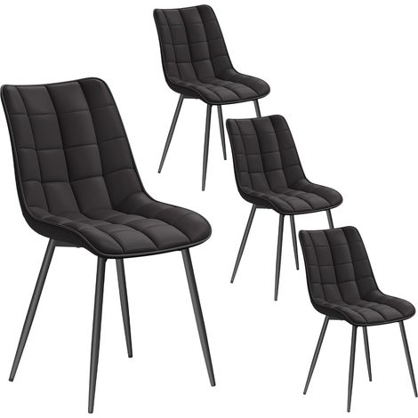 WOLTU 4Pcs dining chairs Living Room chairs Faux Leather with Padded Seat chairs Anthracite