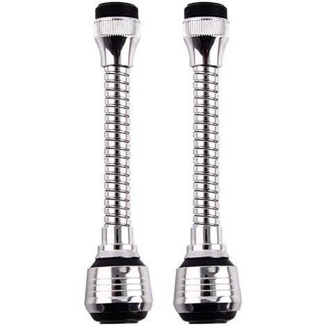 Rallonge robinet 2 pièces – Filtre d'extension pivotant 360° – Douche à économie d'eau – Facile à nettoyer pour éviers de cuisine et salle de bain (1/5)