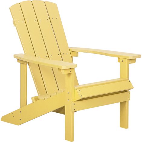 Silla de jardín amarilla de madera sintética resistente a la intemperie estilo moderno Adirondack (1/5)