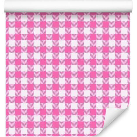Papier peint à motifs rose poudré, blanc et violet 50x1000 cm (1/5)