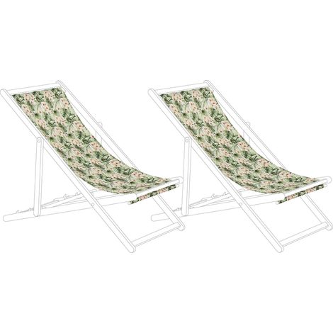 Set of 2 Sun Lounger Replacement Fabrics ANZIO/AVELLINO 113 x 44 cm Pink