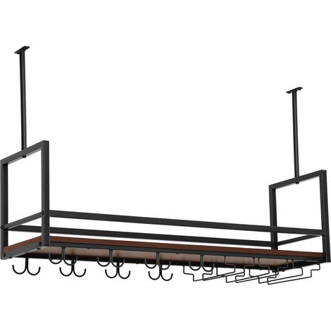 Botellero colgante metal 100 x 30 x 65 cm negro efecto nogal 030009188 (1/4)