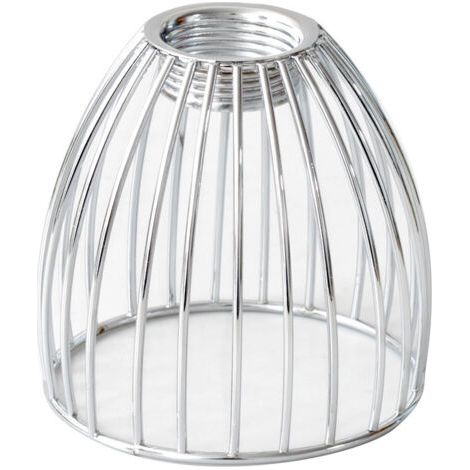 Abat-Jour Cage Métallique Pour Suspension 8X8X8 Cm Abat-Jour En Fer Forgé Pour Lampe Intérieure Accessoire Luminaire Décoratif Style Industriel argent (1/4)