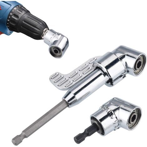 2PCS 105° 1/4 Pouce Adaptateur pour Perceuse à Angle Droit avec Tournevis à Tige Hexagonal Perceuse de Extension, Support de Bit, Tournevis à Angle Droit Attaché au Support de Bit Magnétique (1/5)