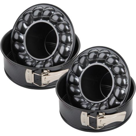 Ensemble de 2 Moules à manqué à charnière avec fond à savarin 18 cm Zenker Black Metallic (1/5)