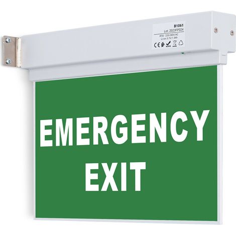 Luz De Emergencia Permanente Con Cartel "Emergency Exit"