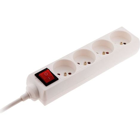 Zenitech - Blocco 4 prese 16A 2P+T con interruttore - Bianco (1/4)