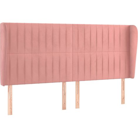 Maison Exclusive - Cabecero con orejas de terciopelo rosa 203x23x (1/5)