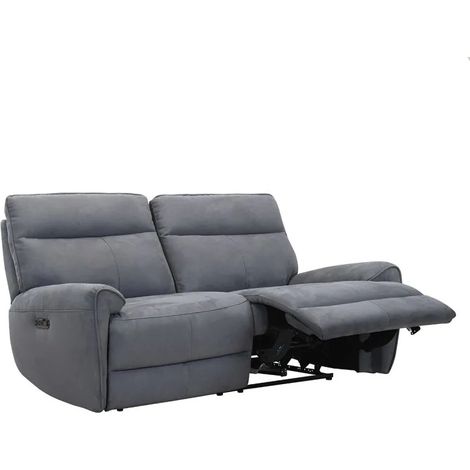 Canapé relax motorisé 3pl tissu microfibre gris anthracite – CONNOR (1/5)
