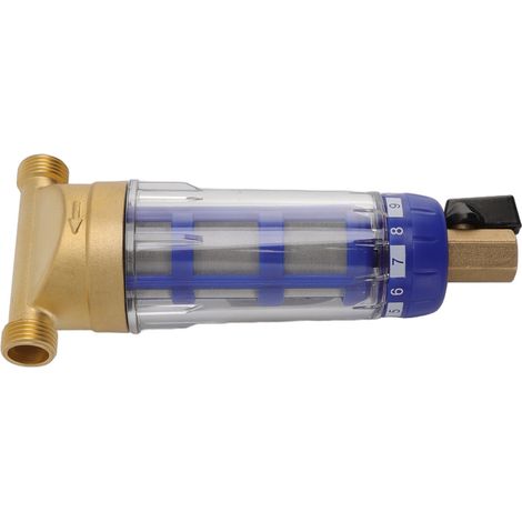Filtre à eau à sédimentation cyclonique G1/2 po à rétrolavage en cuivre pur pour toute la maison, compatible avec lave-linge (1/5)