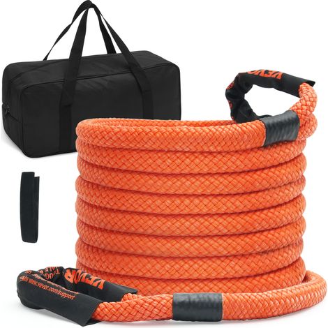 Vevor – Corde de remorquage cinétique 25,4 mm x 9,1 m – Résistance 17237 kg – Absorption des chocs 30 % – Pour terrains accidentés SUV camion ATV (1/5)