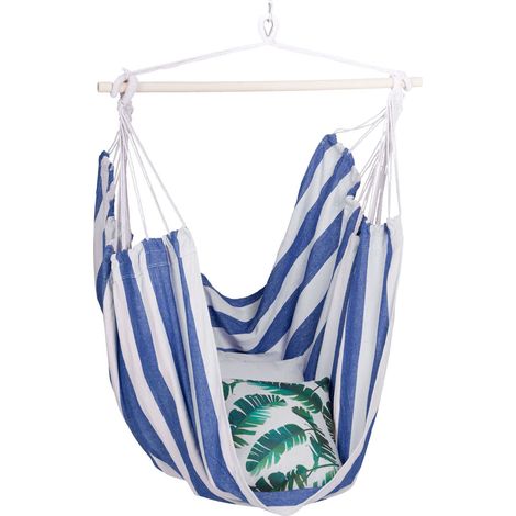 Silla colgante con rayas