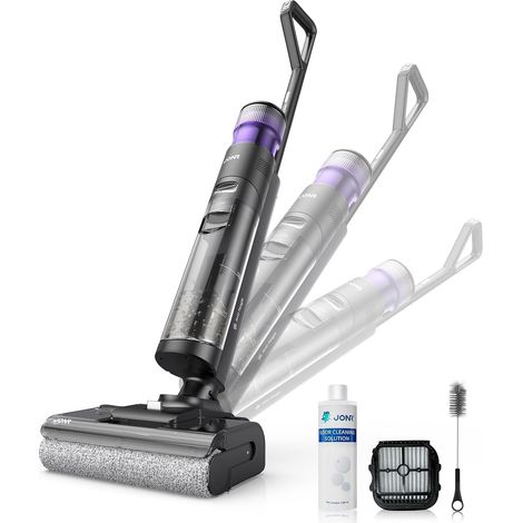 JONR ED 12 Pro Max Aspirateur Laveur Sans Fil(Version Améliorée ED 12) – 17000 Pa Puissance d’Aspiration, LCD, Design Plat 180°, Batterie 4000 mAh, Auto-Nettoyage 70 °C & Séchage Rapide 5 min des Sols (1/5)