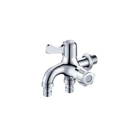 Robinet double sortie en cuivre pour lavabo de salle de bain, connecteur de tuyau d'eau double, séparateur de tuyau de machine à laver, adaptateur de robinet à double sortie pour lavabo de salle de ba