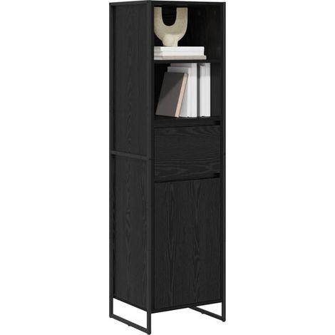 Bibliothèque 5 Étagères, 43 x 36 x 150,5 cm, Meuble de Rangement en Bois d'Ingénierie, Style Chêne Noir, pour Salon, Bureau ou Chambre (1/5)