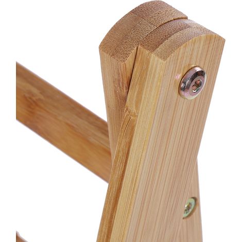Mensola per piante in bambù a 3 livelli con vassoio rimovibile, mensola decorativa per balcone (50x9x6x40 cm) Bianco naturale (1/4)