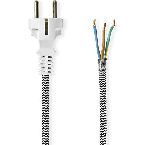 Nedis CEGL11930WT cable de alimentación blanco negro 3 metros