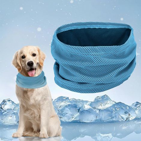 Foulard rafraîchissant pour chiens, écharpe rafraîchissante pour chiens, collier rafraîchissant pour chiens, foulard rafraîchissant pour chiens, colliers rafraîchissants pour chiens (bleu-L) (1/5)