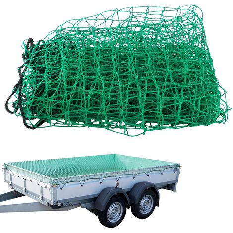 Filet pour Remorque, Filet Remorque 300x200 cm, pour Sécuriser Le Chargement (Vert) (1/5)