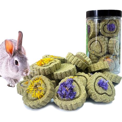 Dwarf Rabbit Chew Toys, Timothy Hay Natural Chew Toys, Improve Dental Health for Rabbit/Chinchilla/Guinea Pig/Hamsters, Small Animal Chew Toys (1/5)
