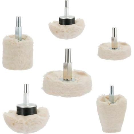 Juego de 6 discos de pulido para taladro Ulisem, almohadillas de pulido, herramienta de pulido en forma de disco con mango de 6,35 mm para metal, aluminio, acero inoxidable, cromo, joyería, madera, et (1/5)