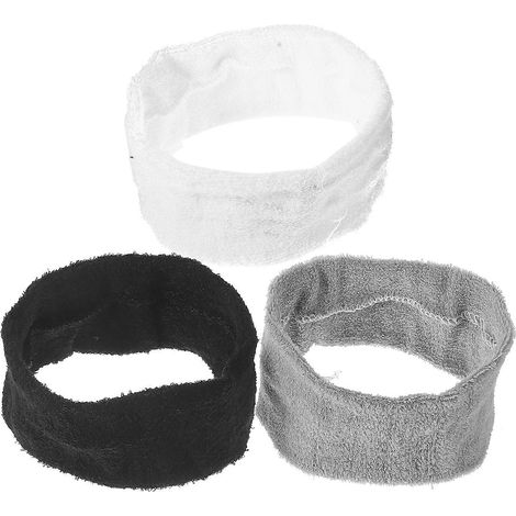 Bandeau de yoga décontracté pour femme, noir, lot de 3, tissu antidérapant. (1/5)