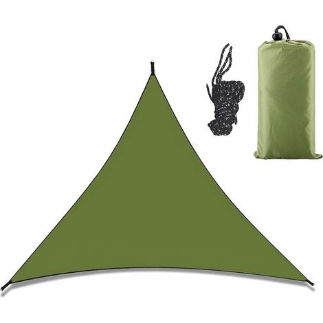 Voile d'Ombre Triangulaire - 3 x 3 x 3 m - Polyester Respirant Imperméable UV95% - Pour Jardin Terrasse Balcon Extérieur - 1 Pièce (1/5)