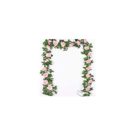 Lot de 2 Rosiers Artificiels Grimpants Roses, 2,2 mètres - Décoration Murale Romantique, Plantes Artificielles pour Pergola (1/5)