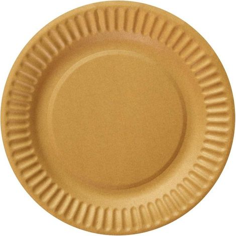 Pappteller, einfarbig, gold, 18 cm, 6 Stück.