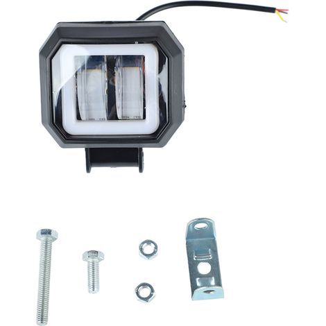 Phare LED Moto 3en1 20W avec ouverture bleue, étanche, lumineux, carré, antibrouillard pour moto (1/5)