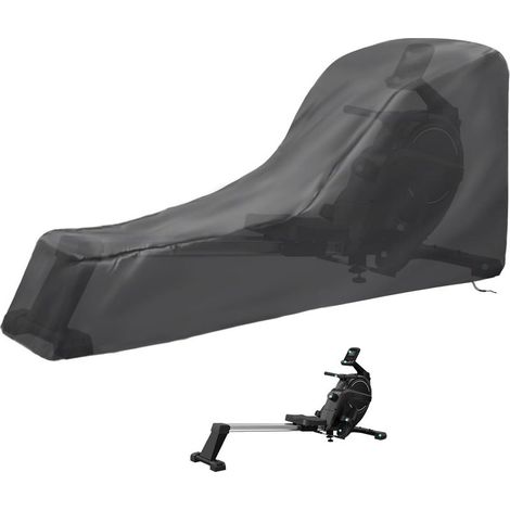 Housse de rameur noire, 241 x 61 x 100 cm, tissu Oxford 210D, housse d'extérieur pour rameur Concept 2, housse de protection anti-poussière pour équipement de fitness, avec sac de rangement (1/5)