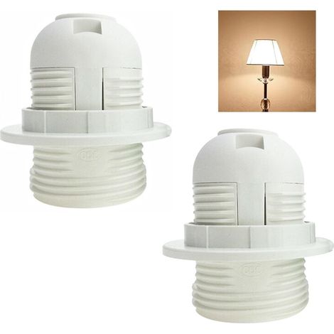 Lot de 2 supports de lampe E27, supports d'ampoule, kit de lampe bouteille, douille à vis E27 entièrement filetée pour plafonniers, lampes de table, éclairage suspendu (1/5)