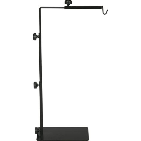 Support de lampe chauffante terrarium réglable 39-92cm pied en acier pour reptiles lézards serpents Noir (1/5)