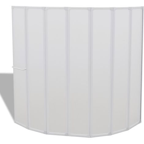 Mampara de bañera de 7 piezas con toallero 140 x 168 cm 020003748