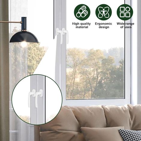 Maniglia per finestra in PVC da 2 pezzi, maniglia per finestra in alluminio bianco, serrature di sicurezza per finestre, maniglia per portafinestra per portafinestra in PVC UPVC (1/4)