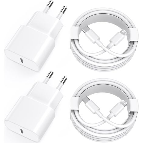 Cargador rápido para iPhone 11, 12, 13 y 14 (paquete de 4) [certificado Apple MFi] con cable de carga de datos USB-C a Lightning de 2 m, compatible con iPhone 14, 13, 12, 11 Pro Max, XS, XR y X