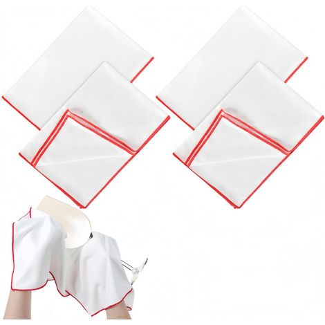 Lot de 4 chiffons de nettoyage pour verres à vin - Chiffon de polissage - Chiffon pour verres - Très absorbant - Réutilisable - Blanc - 40 x 60 cm - Convient pour nettoyer les verres à vin, les verres (1/4)