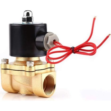 AC 220V 3/4-inch Vanne Électromagnétique Électrique, Électrovanne Normalement Fermée en Alliage de Zinc NC pour le Gaz, Air, Huile, eau (1/3)