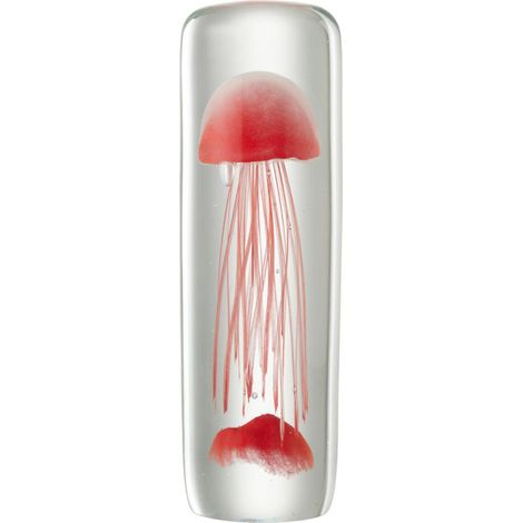Presse-Papier en Verre "Méduse Cylindre" 29cm Rouge