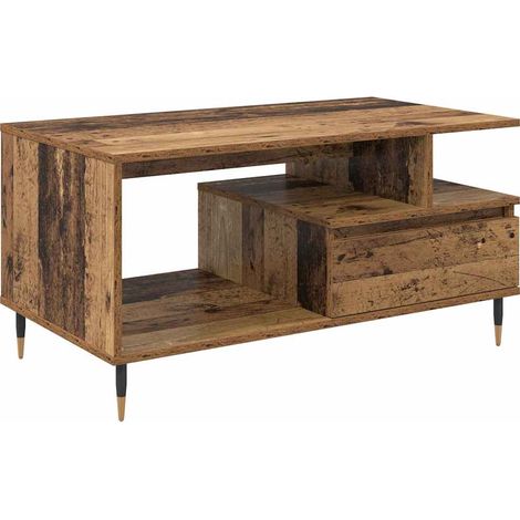 Maison Exclusive - Couchtisch mit Schubladen Altholz 90 x 49 x 45