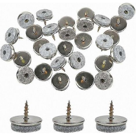 Lot de 30 patins de meubles, 18 mm de diamètre, 5 mm d'épaisseur, en feutre, pour pieds de chaises, protections de sol faciles à installer (1/5)