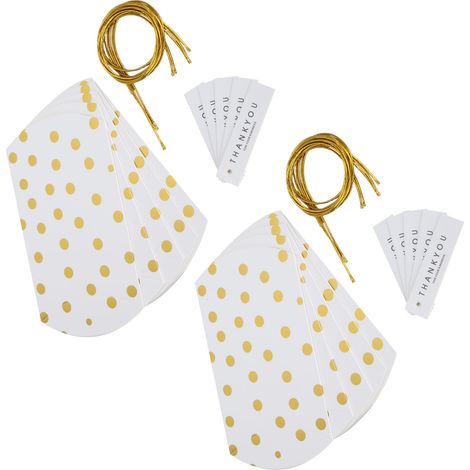 Boîte-cadeau dorée à pois pour bonbons, mariages, anniversaires et fêtes - Lot de 10 (1/5)