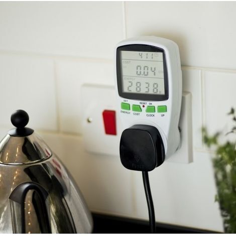Wattmètre prise électrique LCD – Mesure consommation 220V – Courant 16A – Affichage puissance et coût énergie – Système de sécurité intégré