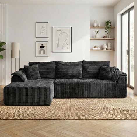 Modulares L-förmiges Ecksofa mit komprimierbaren Kissen – bequemes Wohnzimmersofa im modernen, funktionalen Design
