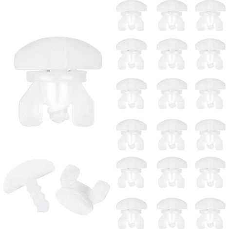 Sollbry Paquete de 40 topes universales para cortinas, para sistemas de riel, topes intermedios, cortinas, topes, riel de cortina (transparentes) (1/3)